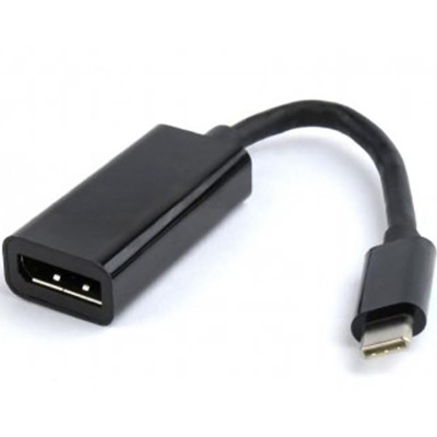 Адаптер Cablexpert USB Type-C - DisplayPort (M/F), 0.15 м, черный (A-CM-DPF-01)