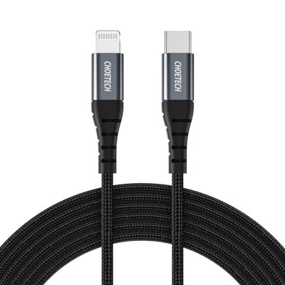 Кабель Choetech USB Type-C - Lightning (M/M), 2 м, Black (IP0041-BK) Кабель Choetech USB Type-C - Lightning (M/M), 2 м, Black (IP0041-BK)