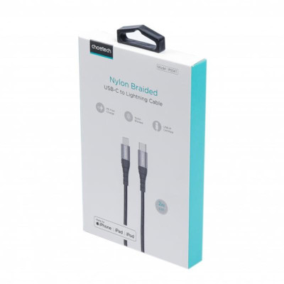 Кабель Choetech USB Type-C - Lightning (M/M), 2 м, Black (IP0041-BK) Кабель Choetech USB Type-C - Lightning (M/M), 2 м, Black (IP0041-BK)