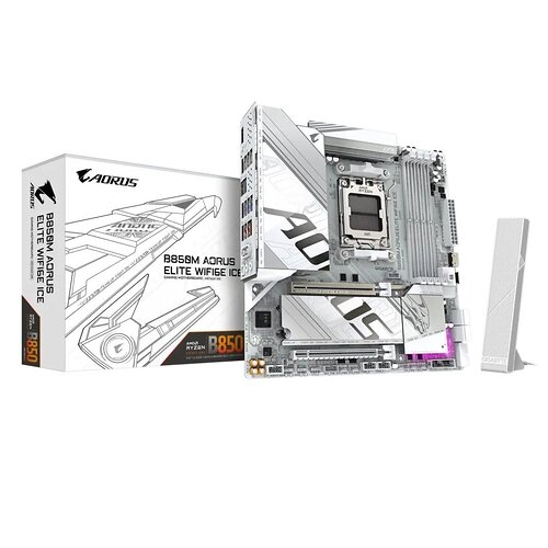 Материнська плата Gigabyte B850M Aorus Elite WiFi6E Ice Socket AM5