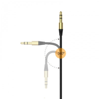 Аудио-кабель SkyDolphin SR07 3.5 мм - 3.5 мм (M/M), 1 м, Black (AUX-000052)