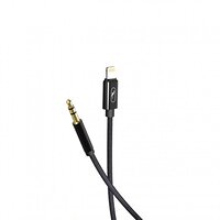 Кабель SkyDolphin SR26 Braided Wire 3.5 мм - Lightning (M/M), 1 м, Черный (AUX-000069)