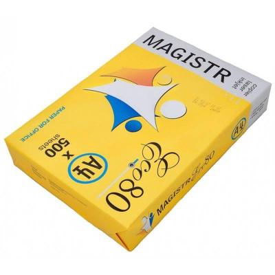 Бумага Magistr Eco 80г/м2, A4, 500л, класс C, белизна 150% CIE