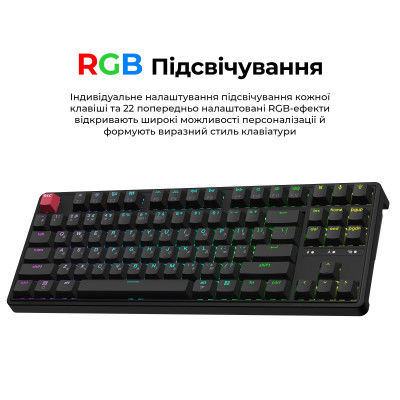 Беспроводная клавиатура Keychron C3 Max Super Red Switch Black RGB (C3M-H1-UA)