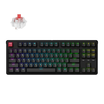 Беспроводная клавиатура Keychron C3 Max Super Red Switch Black RGB (C3M-H1-UA)