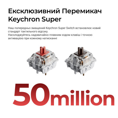 Беспроводная клавиатура Keychron C3 Max Super Red Switch Black RGB (C3M-H1-UA)