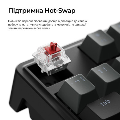 Беспроводная клавиатура Keychron C3 Max Super Red Switch Black RGB (C3M-H1-UA)