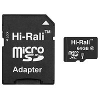 Карта памяти MicroSDXC 64GB Class 10 Hi-Rali + SD-adapter (HI-64GBSDCL10-01)