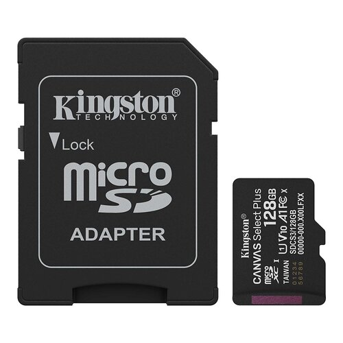 Карта памяти MicroSDXC 128GB UHS-I Class 10 Kingston Canvas Select Plus R150MB/s (SDCS3/128GBSP)