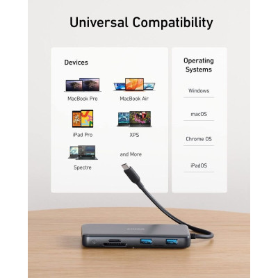USB-хаб Anker USB-C 8-в-1 Black (A83830A2) USB-хаб Anker USB-C 8-в-1 Black (A83830A2)