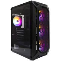 Корпус 1stPlayer X6-BK-4F1 Black без БЖ