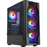 Корпус 1stPlayer D4-BK-4F1 Black без БЖ