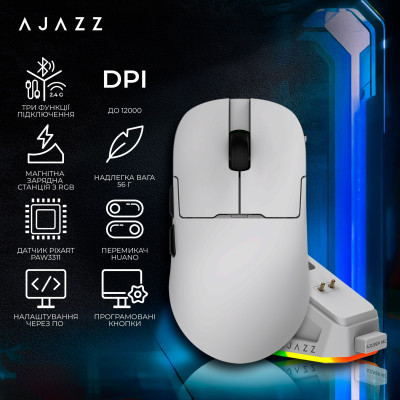 Беспроводная мышь Ajazz AJ159P MC White (AJ159P-MC-W) Беспроводная мышь Ajazz AJ159P MC White (AJ159P-MC-W)