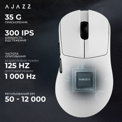Беспроводная мышь Ajazz AJ179 V2 Max White (AJ179-V2-MAX-W)