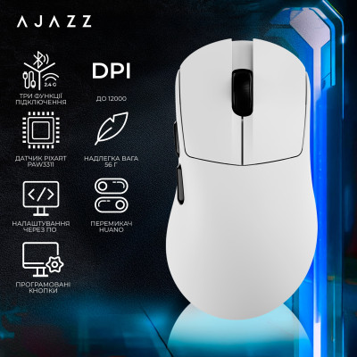 Беспроводная мышь Ajazz AJ179 V2 Max White (AJ179-V2-MAX-W)