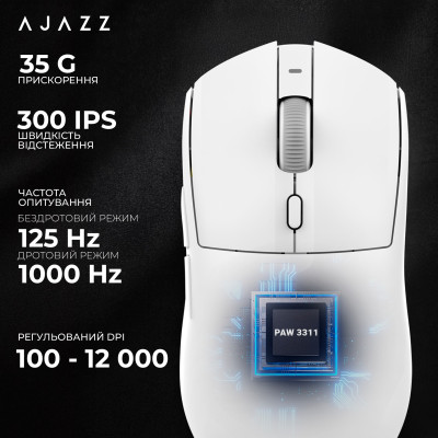 Беспроводная мышь Ajazz AJ139 V2 White (AJ139-V2-MC-W)