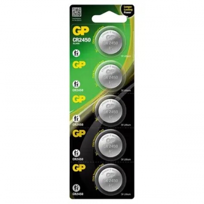 Батарейка GP Batteries CR-2450 3B Lithium 5шт (CR2450-2CPU5) Батарейка GP Batteries CR-2450 3B Lithium 5шт (CR2450-2CPU5)