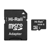 Карта памяти MicroSDHC 16GB UHS-I Class 10 Hi-Rali + SD-adapter (HI-16GBSD10U1-01)