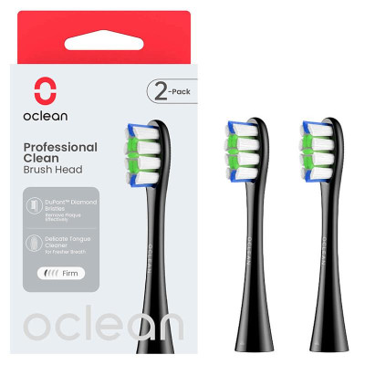 Насадка для зубной электрической щетки Oclean P1C5 B02 Professional Clean Brush Head Black (2 шт) (6970810553857)