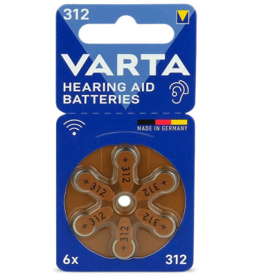 Батарейка Varta 312 PR41 BL 6 шт. (для слухових апаратів) Батарейка Varta 312 PR41 BL 6 шт. (для слухових апаратів)