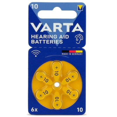 Батарейка Varta 10 PR70 BL 6 шт. (для слухових апаратів) Батарейка Varta 10 PR70 BL 6 шт. (для слухових апаратів)