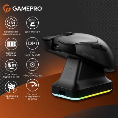 Беспроводная мышь GamePro Genesis Wizard Black (GM160B) Беспроводная мышь GamePro Genesis Wizard Black (GM160B)