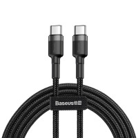 Кабель Baseus Cafule USB-C-USB-C, PD2.0 60W 2м Black/Grey (CATKLF-HG1) Кабель Baseus Cafule USB-C-USB-C, PD2.0 60W 2м Black/Grey (CATKLF-HG1)