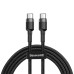 Кабель Baseus Cafule USB-C-USB-C, PD2.0 60W 2м Black/Grey (CATKLF-HG1)