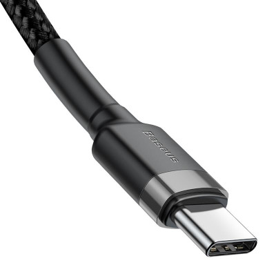 Кабель Baseus Cafule USB-C-USB-C, PD2.0 60W 2м Black/Grey (CATKLF-HG1) Кабель Baseus Cafule USB-C-USB-C, PD2.0 60W 2м Black/Grey (CATKLF-HG1)