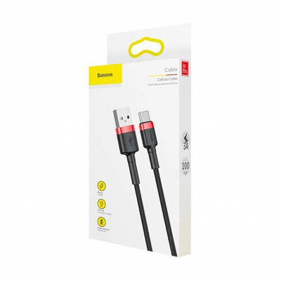 Кабель Baseus Cafule Series USB-USB-C, 1м Red/Black (CATKLF-B91) Кабель Baseus Cafule Series USB-USB-C, 1м Red/Black (CATKLF-B91)