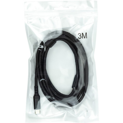 Кабель San Guan USB Type-C - USB Type-C (M/M) PD 60W, 3 м, Black (CA914104) Кабель San Guan USB Type-C - USB Type-C (M/M) PD 60W, 3 м, Black (CA914104)