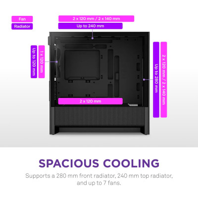 Корпус NZXT H3 Flow Black без БЖ (CC-H31FB-01) Корпус NZXT H3 Flow Black без БЖ (CC-H31FB-01)