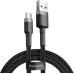 Кабель Baseus Cafule USB-USB-C, 3A, 0.5м Black/Grey (CATKLF-AG1) Кабель Baseus Cafule USB-USB-C, 3A, 0.5м Black/Grey (CATKLF-AG1)
