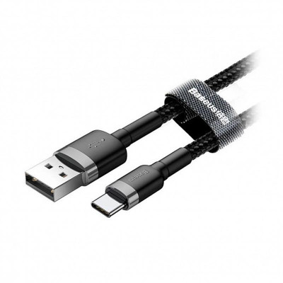 Кабель Baseus Cafule USB-USB-C, 1м Grey/Black (CATKLF-BG1) Кабель Baseus Cafule USB-USB-C, 1м Grey/Black (CATKLF-BG1)