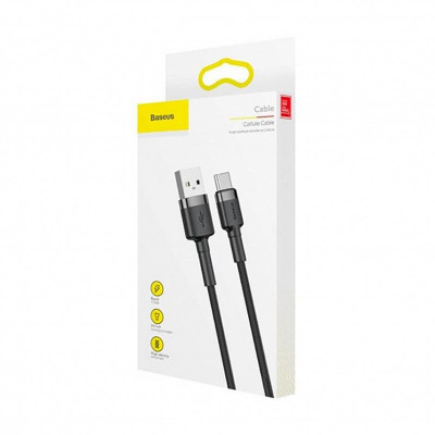 Кабель Baseus Cafule USB-USB-C, 1м Grey/Black (CATKLF-BG1) Кабель Baseus Cafule USB-USB-C, 1м Grey/Black (CATKLF-BG1)