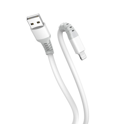 Кабель ColorWay USB - Lightning (M/M), жидкий силикон, 3А, 1 м, Белый (CW-CBUL093-WT)