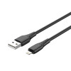 Кабель ColorWay USB - Lightning (M/M), текстурированный PVC, 3А, 1 м, Черный (CW-CBUL094-BK)