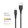 Кабель ColorWay USB - Lightning (M/M), текстурированный PVC, 3А, 2 м, Черный (CW-CBUL095-BK)
