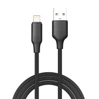 Кабель ColorWay USB - Lightning (M/M), TPE embossed, 3А, 2 м, Black (CW-CBUL102-BK)