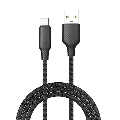 Кабель ColorWay USB - USB Type-C (M/M), TPE embossed, 3А, 1 м, Black (CW-CBUC101-BK)