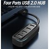 Концентратор Vention USB Hub 4-Port 2.0 Black, 0.15 m (VAS-J43)