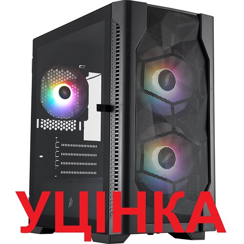 Корпус 1stPlayer D4-M-BK-2F1P-1F1 Black