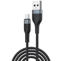 Кабель Foneng X51 Spiral Braided Cable USB - micro USB (M/M), 3 A, 1 м, Black (X51-CA-MU)