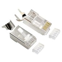 Конектор RJ 45 Cablexpert (LC-PTF7-01/10) 8P8C, Cat.7, FTP, з наскрізними отворами, позолочені контакти (10 шт/уп)