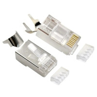 Коннектор RJ 45 Cablexpert (LC-PTF7-01/50) 8P8C, Cat.7, FTP, с насквозными отверстиями, позолоченные контакты (50 шт/уп)