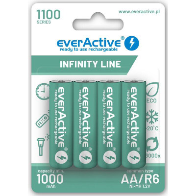 Аккумулятор everActive AA\/HR06 Ni-MH 1100mAh BL 4шт