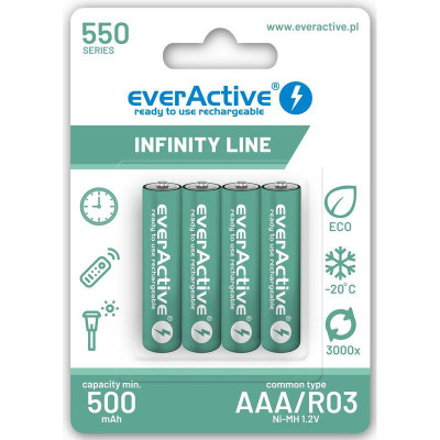 Аккумулятор everActive AAA\/HR03 Ni-MH 550mAh BL 4шт