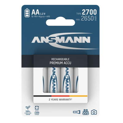 Акумулятори Ansmann AA/HR06 NI-MH 2700 mAh BL 4 шт Акумулятори Ansmann AA/HR06 NI-MH 2700 mAh BL 4 шт