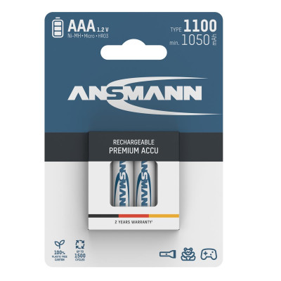 Акумулятори Ansmann AAA/HR03 NI-MH 1100 mAh BL 4 шт Акумулятори Ansmann AAA/HR03 NI-MH 1100 mAh BL 4 шт