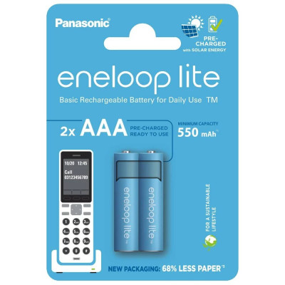 Акумулятори Panasonic Eneloop Lite AAA/HR03 NI-MH 550 mAh BL 2 шт